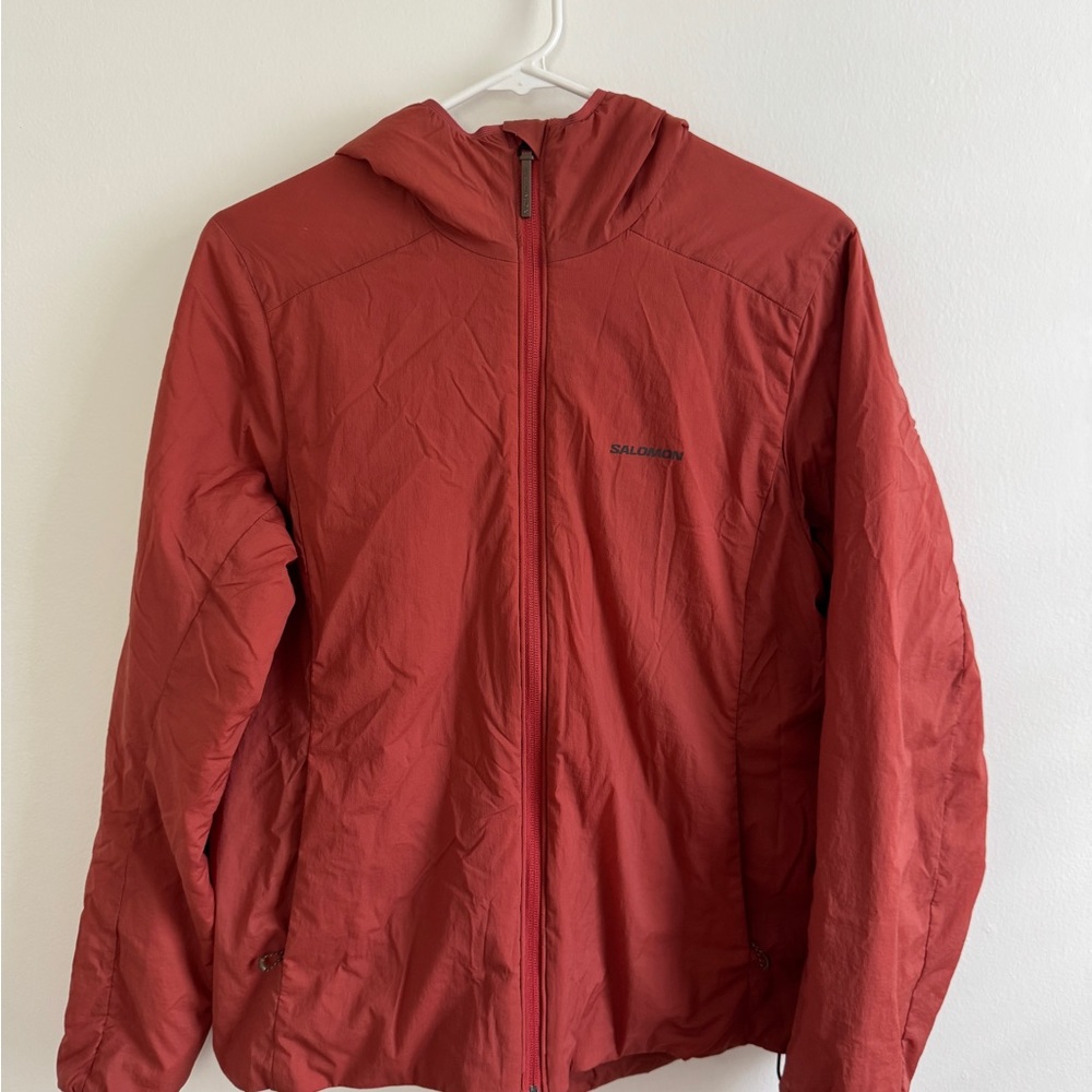 Salomon Light Red/Orange Hooded Mountain Flex Jacket - Small
